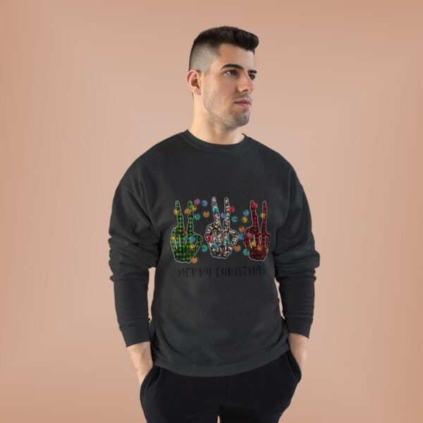 Skeletal Hands with Christmas Lights Design Crewneck Sweatshirt - Image 8