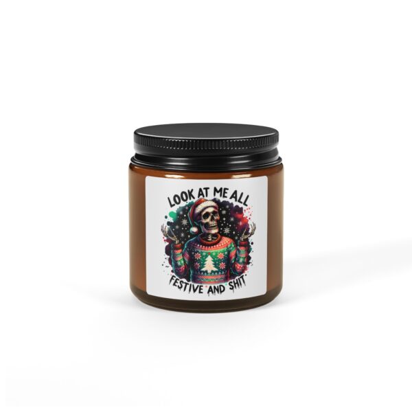 Look at Me All Festive and Shit Scented Soy Candle (Multi-Size, Amber Jar)