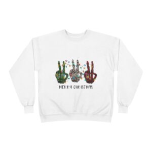 Skeletal Hands with Christmas Lights Design Crewneck Sweatshirt