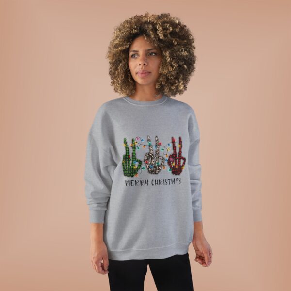 Skeletal Hands with Christmas Lights Design Crewneck Sweatshirt - Image 11