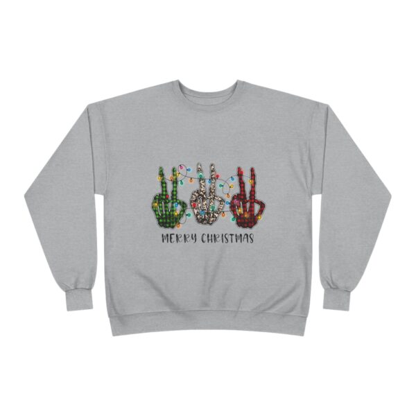 Skeletal Hands with Christmas Lights Design Crewneck Sweatshirt - Image 9
