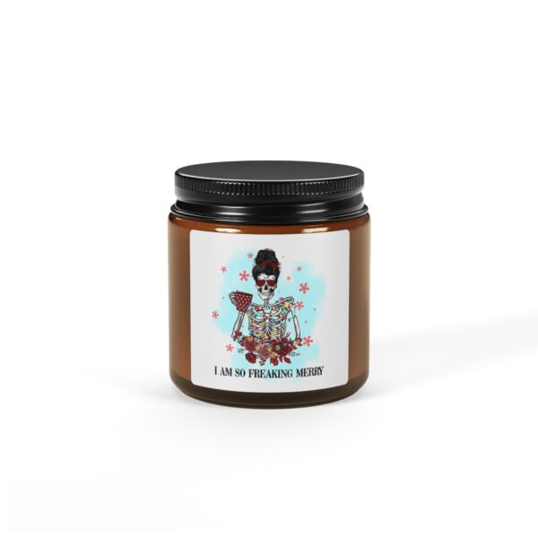 I'm So Freakin' Merry Scented Soy Candle (Multi-Size, Amber Jar)