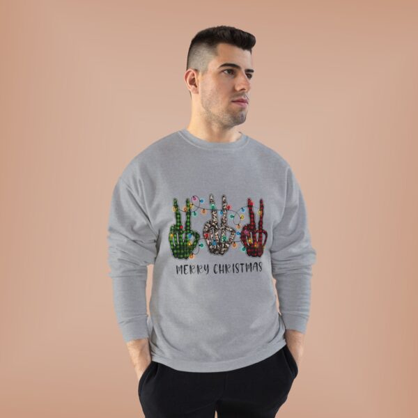 Skeletal Hands with Christmas Lights Design Crewneck Sweatshirt - Image 12